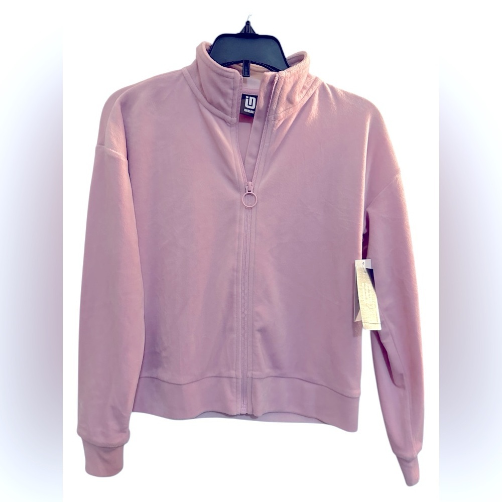 Ideology Kids Pink Cropped Track Jacket with Mock Neck